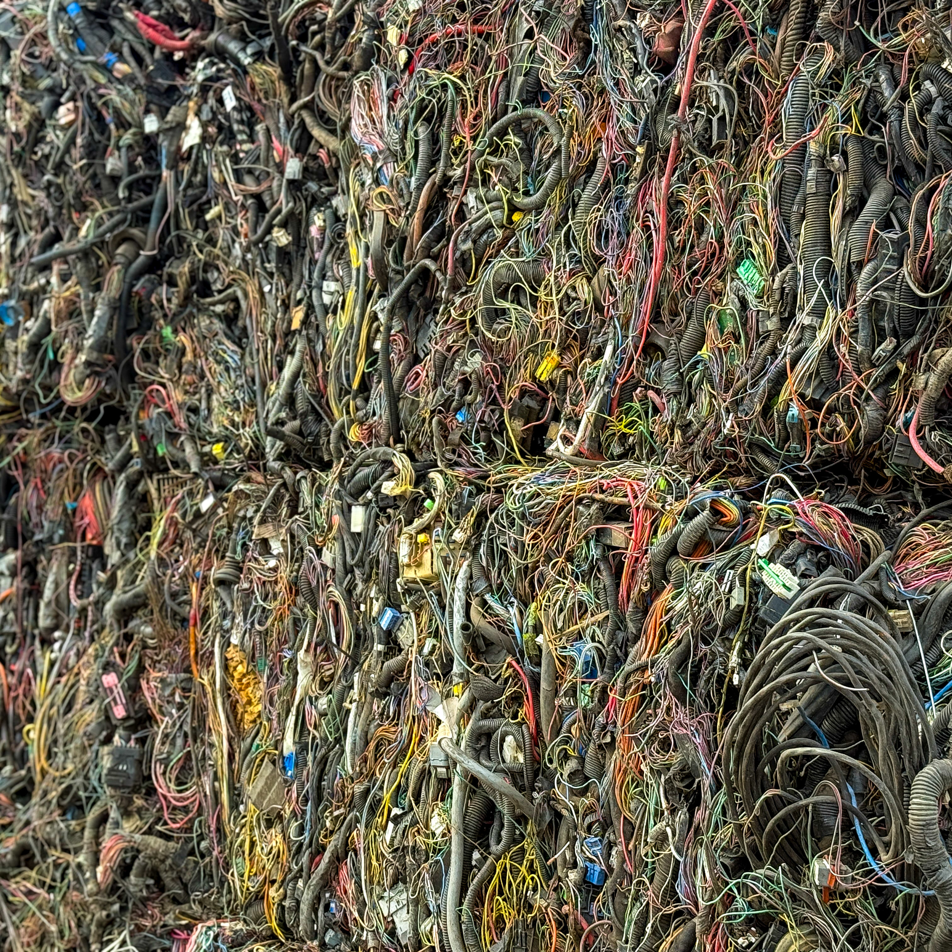 Copper wire and plumbing scrap ready for weighing