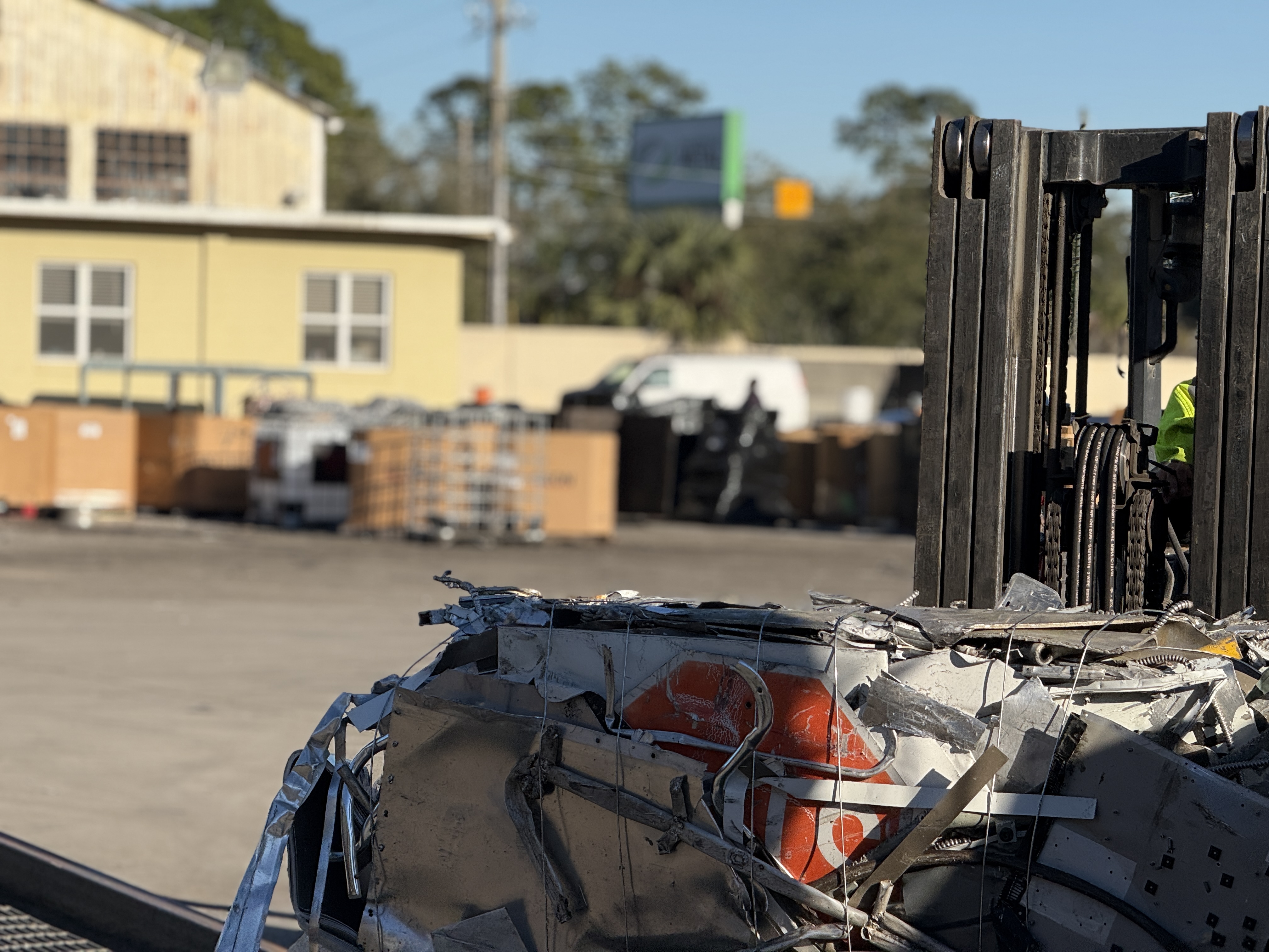 Scrap being weighed on a scale for transparent payouts