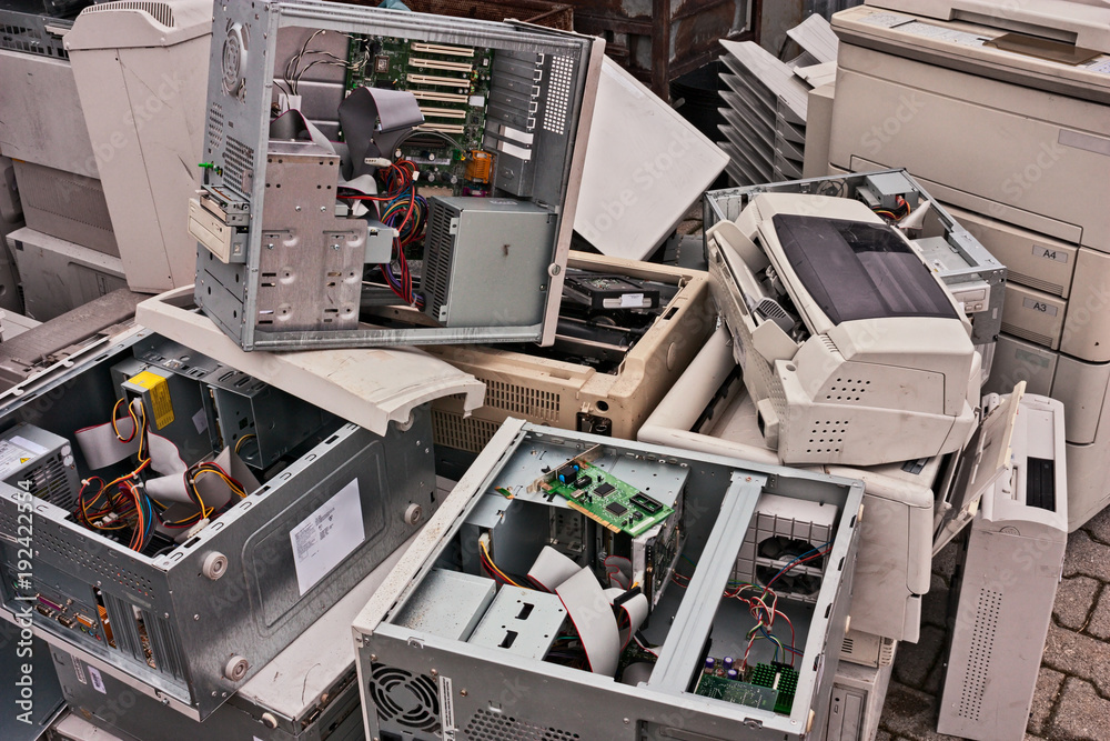 Electronics scrap sorted for processing