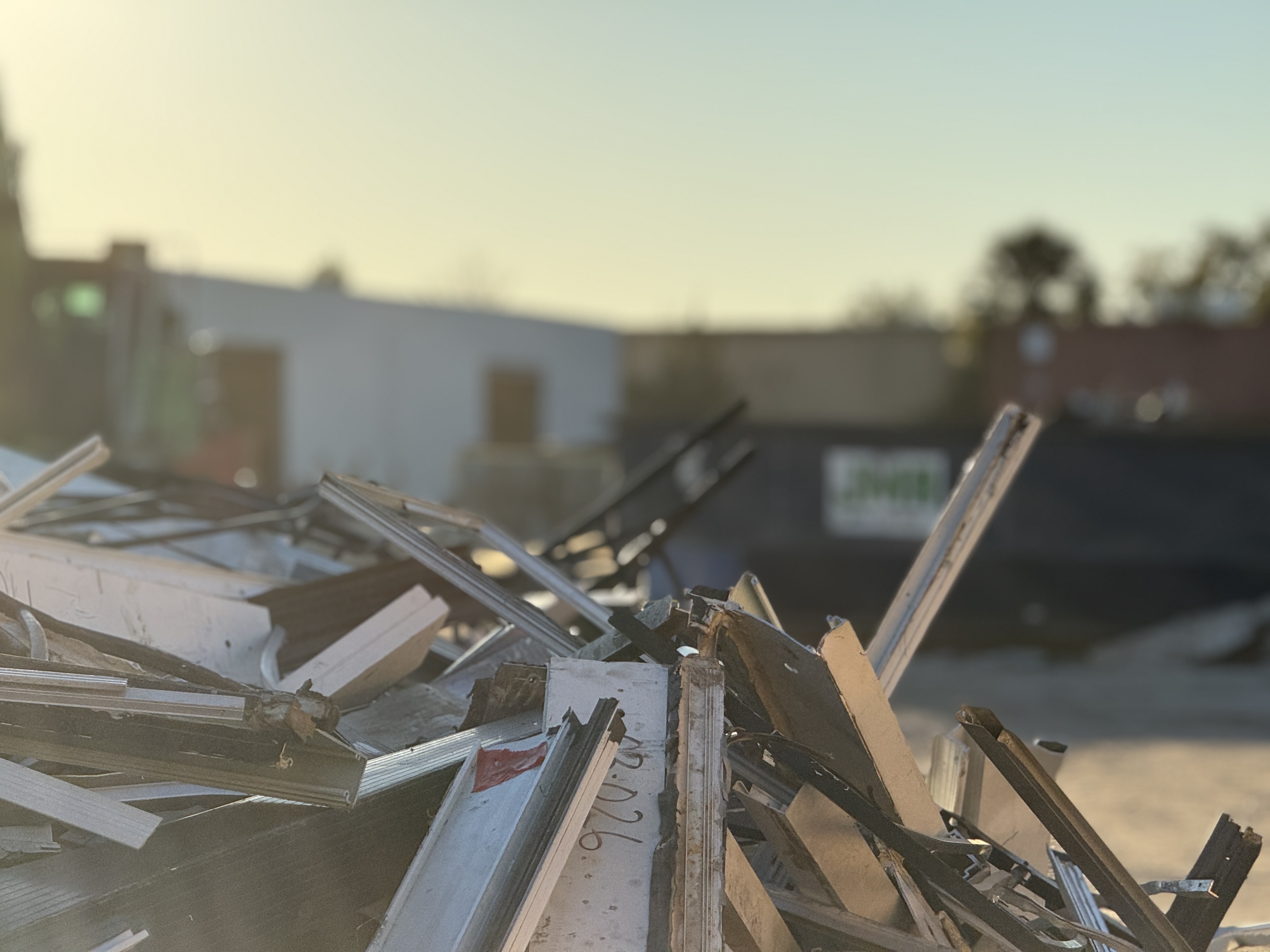 Bins of sorted copper, aluminum, and brass scrap at Jacksonville Metal Recycling